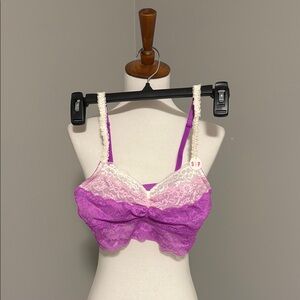 Lace Bralette in Purple and Pink